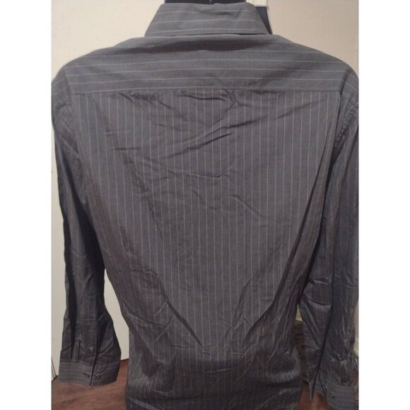 New Kenneth Cole Select Button Up Shirt Men's XL Long Sleeve Gray Cotton Casual - Picture 6 of 11